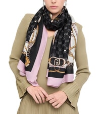 LIUJO LOGO Stole with print BLACK - Scarves - 5
