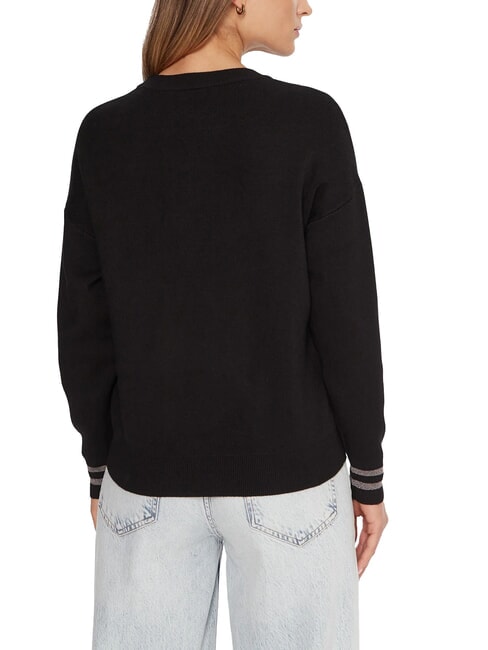 SILVIE LOGO Crew neck sweater with rhinestones jetbla - Women's Sweaters