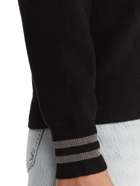 SILVIE LOGO Crew neck sweater with rhinestones jetbla - Women's Sweaters