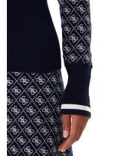 GUESS MOCK NECK AUBREY 4G Slim fit sweater 4g blue and cream - Women's Sweaters - 4