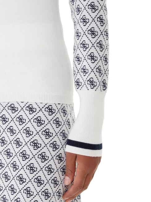 MOCK NECK AUBREY 4G Slim fit sweater 4g cream and blue - Women's Sweaters