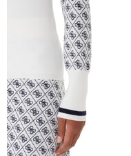 GUESS MOCK NECK AUBREY 4G Slim fit sweater 4g cream and blue - Women's Sweaters - 4