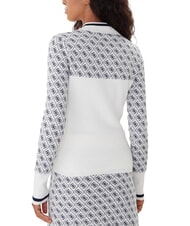 GUESS MOCK NECK AUBREY 4G Slim fit sweater 4g cream and blue - Women's Sweaters - 2