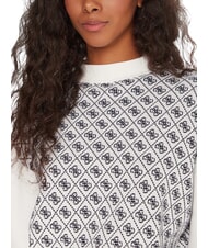 GUESS AUBREY Relaxed fit sweater 4g cream and blue - Women's Sweaters - 3