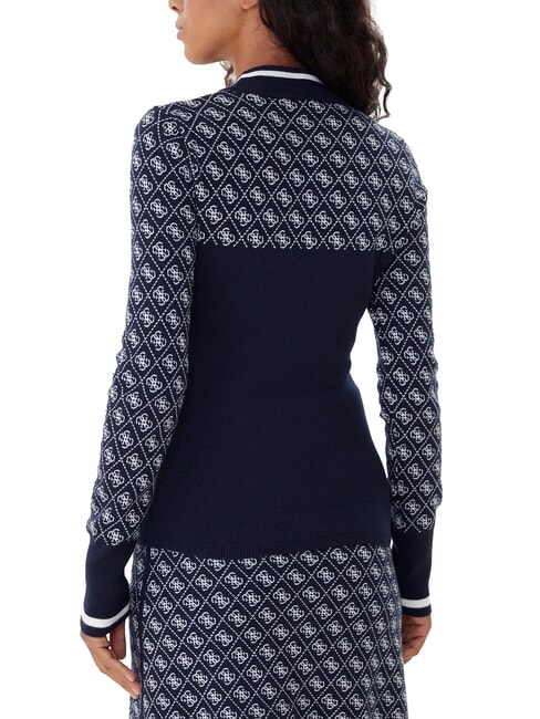 MOCK NECK AUBREY 4G Slim fit sweater 4g blue and cream - Women's Sweaters