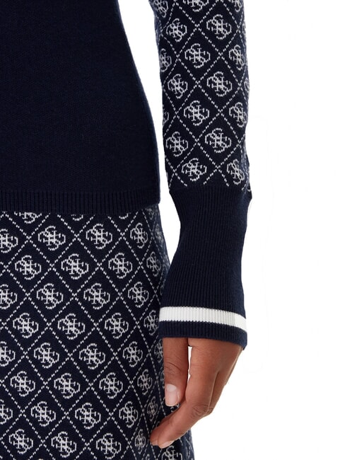 MOCK NECK AUBREY 4G Slim fit sweater 4g blue and cream - Women's Sweaters