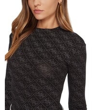 GUESS TEODORA Long-sleeved crew neck sweater with rhinestones jetbla - Women's Sweaters - 3