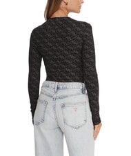 GUESS TEODORA Long-sleeved crew neck sweater with rhinestones jetbla - Women's Sweaters - 2