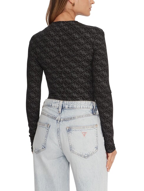 TEODORA Long-sleeved crew neck sweater with rhinestones jetbla - Women's Sweaters