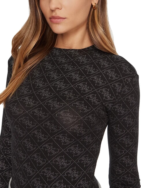 TEODORA Long-sleeved crew neck sweater with rhinestones jetbla - Women's Sweaters