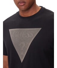 GUESS TRIANGLE LOGO Regular fit short sleeve t-shirt jetbla - T-shirt - 3