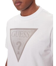 GUESS TRIANGLE LOGO Regular fit short sleeve t-shirt purwhite - T-shirt - 3