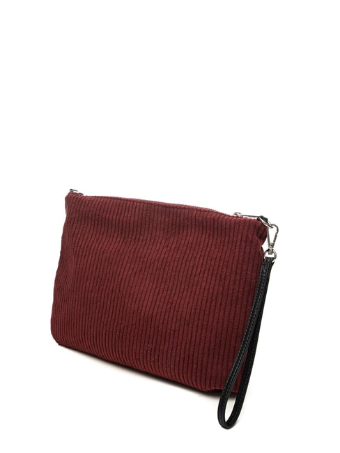 CORDUROY Clutch bag with wristlet and shoulder strap Bordeaux - Women&rsquo;s Bags