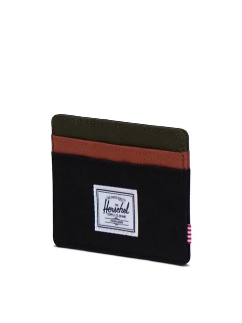 CHARLIE  Flat card holder black/ivy green/chutney - Women’s Wallets