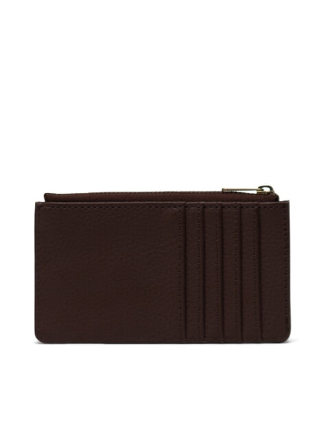 OSCAR Flat card holder with zip chicory coffee - Women’s Wallets