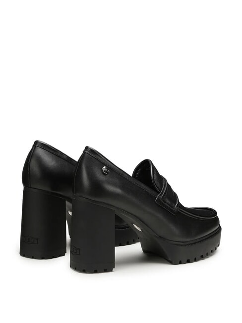 JAGGER 4107 High-heeled leather loafers black - Women’s shoes