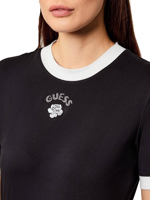 MINI ROSE Slim fit short-sleeved T-shirt jetbla - T-shirt