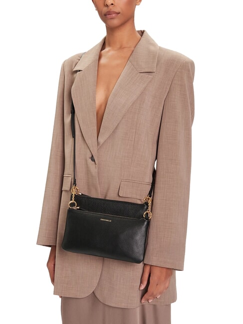 YVONNE Shoulder bag, in leather Black - Women’s Bags