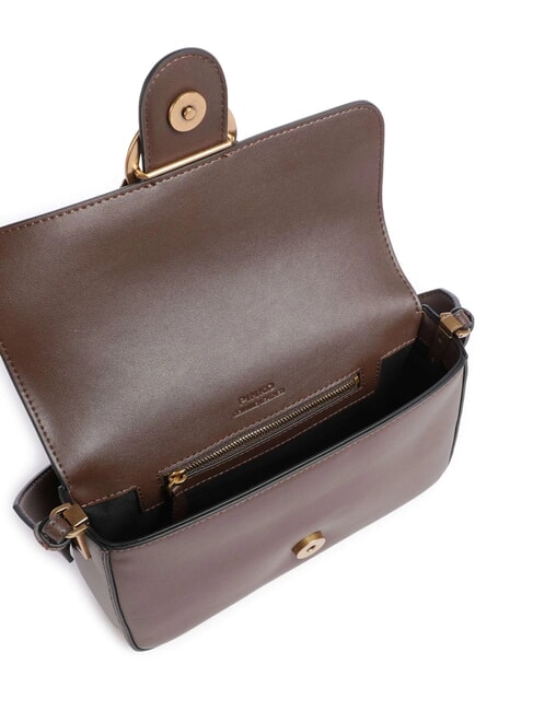 LOVE ONE SLOUCHY Mini leather shoulder bag brown chestnut-antique gold - Women’s Bags