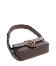 PINKO LOVE ONE SLOUCHY Mini leather shoulder bag brown chestnut-antique gold - Women’s Bags - 5
