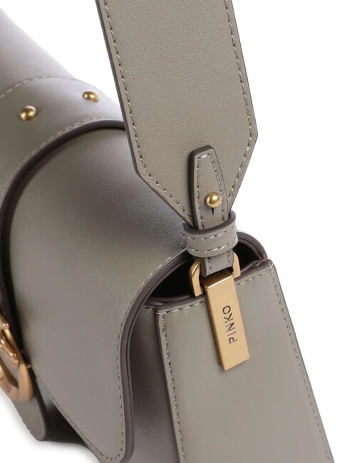 LOVE ONE SLOUCHY Mini leather shoulder bag walnut-antique gold - Women’s Bags