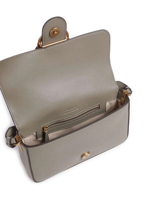 LOVE ONE SLOUCHY Mini leather shoulder bag walnut-antique gold - Women’s Bags