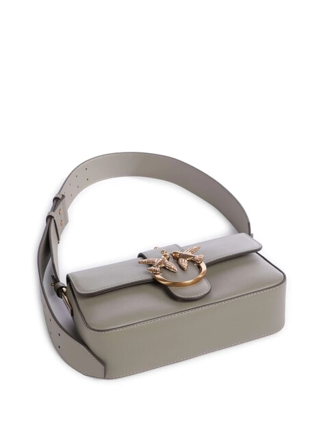 LOVE ONE SLOUCHY Mini leather shoulder bag walnut-antique gold - Women’s Bags