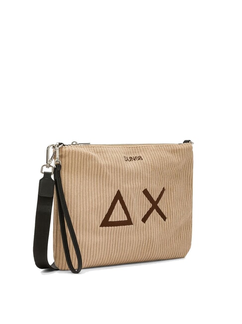 CORDUROY Clutch bag with wristlet and shoulder strap beige - Women&rsquo;s Bags