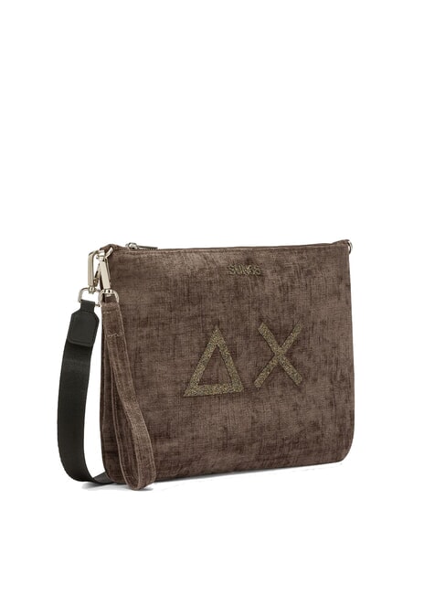 VELVET Clutch bag with polyserine and shoulder strap mud - Women&rsquo;s Bags