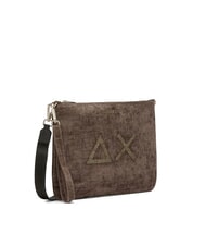 SUN68 VELVET Clutch bag with polyserine and shoulder strap mud - Women&rsquo;s Bags - 2
