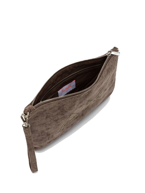 VELVET Clutch bag with polyserine and shoulder strap mud - Women&rsquo;s Bags