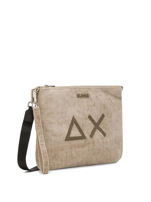 VELVET Clutch bag with polyserine and shoulder strap beige - Women&rsquo;s Bags