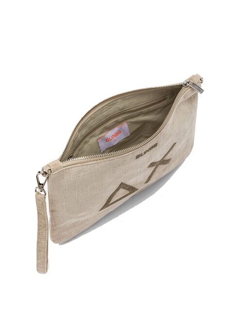 VELVET Clutch bag with polyserine and shoulder strap beige - Women&rsquo;s Bags