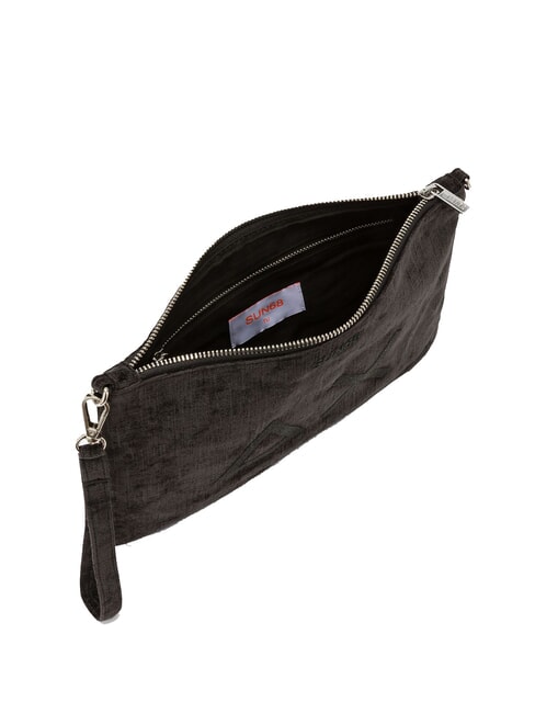 VELVET Clutch bag with polyserine and shoulder strap black - Women’s Bags