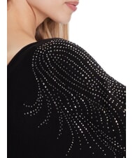 GUESS BAT SLEEVE LORETTA Relaxed fit boat neck sweater jetbla - Women's Sweaters - 3