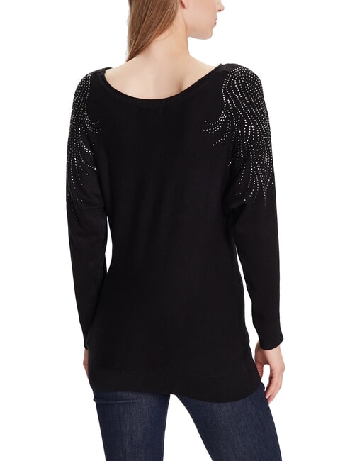 BAT SLEEVE LORETTA Relaxed fit boat neck sweater jetbla - Women's Sweaters