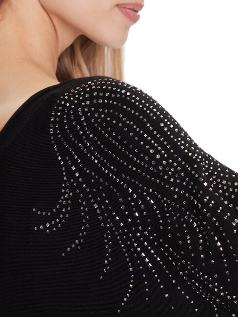 BAT SLEEVE LORETTA Relaxed fit boat neck sweater jetbla - Women's Sweaters