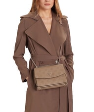 GUESS CRESIDIA II Shoulder bag with flap dark taupe logo - Women’s Bags - 5