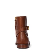 RALPH LAUREN BROOKE 2 Low leather ankle boots with buckle lauren tan1 - Women’s shoes - 5