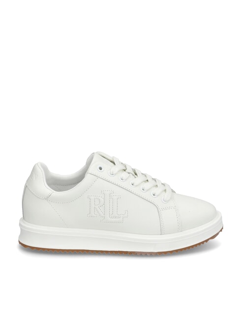 AINSLEY Leather sneakers with stitched logo soft white - Women’s shoes