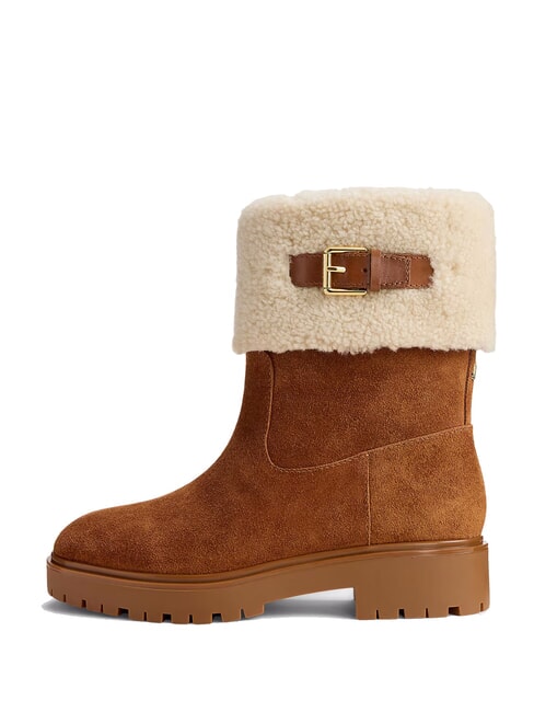 ALLYSON Sheepskin and suede ankle boots lauren tan2 - Women’s shoes