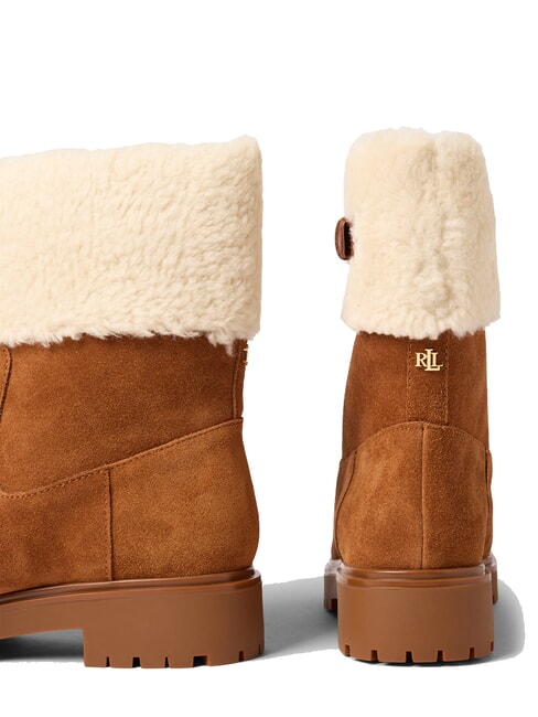 ALLYSON Sheepskin and suede ankle boots lauren tan2 - Women’s shoes