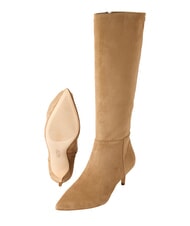 RALPH LAUREN MCKAY High suede leather boots with low heel camel - Women’s shoes - 6