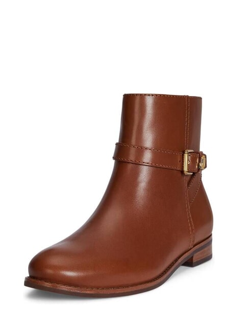 BROOKE 2 Low leather ankle boots with buckle lauren tan1 - Women’s shoes