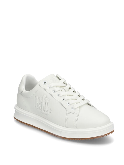 AINSLEY Leather sneakers with stitched logo soft white - Women’s shoes