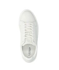 RALPH LAUREN AINSLEY Leather sneakers with stitched logo soft white - Women’s shoes - 4