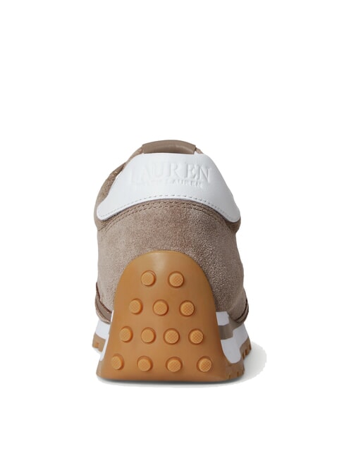 DANI Micro-perforated sneakers in suede leather taupe brown/taupe brown/white - Women&rsquo;s shoes