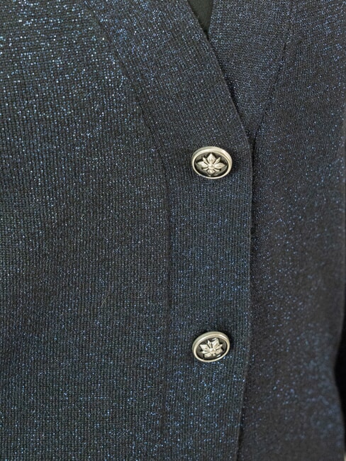 PEACEFUL Lurex cardigan with buttons navy blue - Women's Sweaters