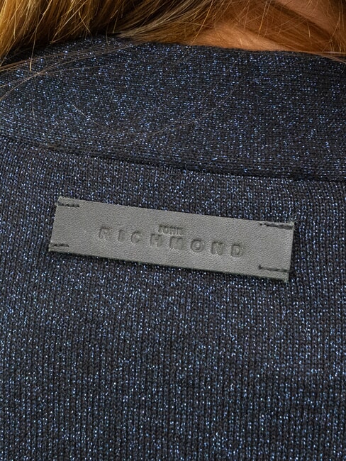 PEACEFUL Lurex cardigan with buttons navy blue - Women's Sweaters