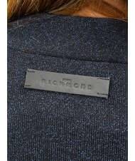 JOHN RICHMOND PEACEFUL Lurex cardigan with buttons navy blue - Women's Sweaters - 4